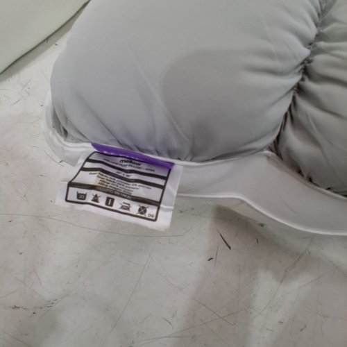 2PK MELLOW COOLING CLOUD DESIGN PUFF PILLOW - KING 20" X 36" - WHITE/GREY image 4