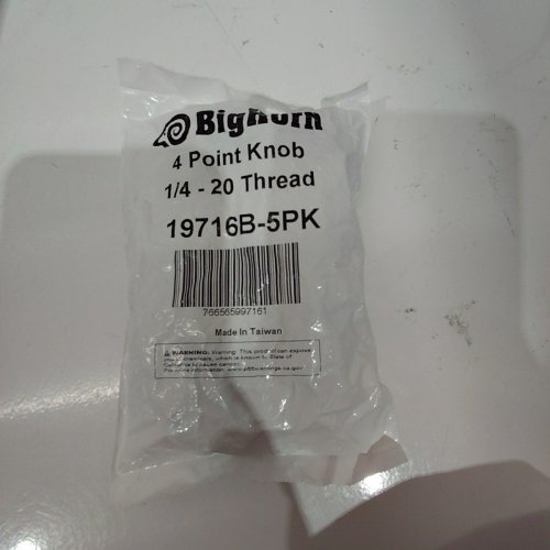 5PK BIG HORN 4 POINT KNOB - 1/4 - 20 THREAD - BLACK (ITEM: 19716B) image 3