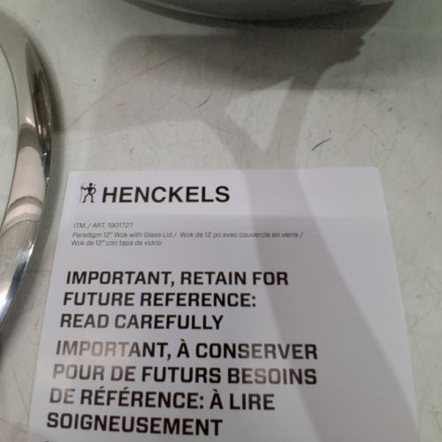 HENCKELS PARADIGM HYBRID CERAMIC NON-STICK TRI-PLY CLAD WOK WITH GLASS LID - 12" (MODEL:1883276) image 2