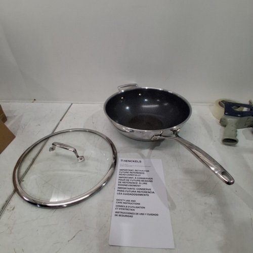 HENCKELS PARADIGM HYBRID CERAMIC NON-STICK TRI-PLY CLAD WOK WITH GLASS LID - 12" (MODEL:1883276) image 3