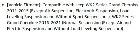 2PC A-PREMIUM REAR AUTOMOTIVE SHOCK ABSORBERS FOR VARIOUS JEEP MODELS - BLACK (MODEL: SA40055-C1) image 2