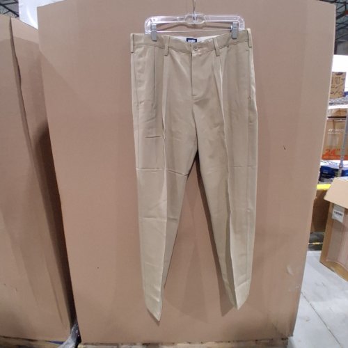 MAN'S LANDS' END NO IRON PLEATED PANTS -SIZE 32 - KHAKI image 2