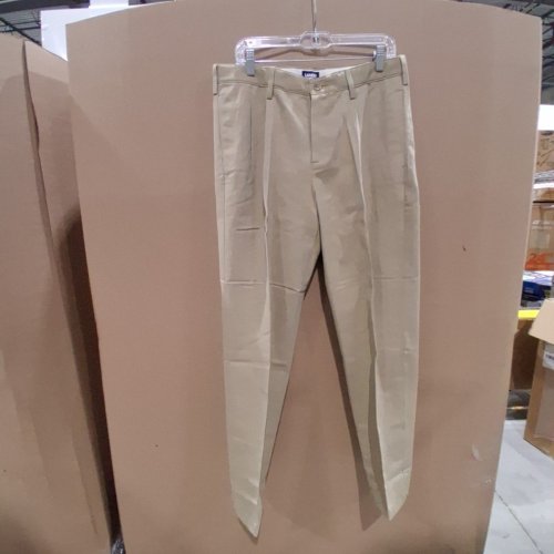 MAN'S LANDS' END NO IRON PLEATED PANTS -SIZE 32 - KHAKI image 3