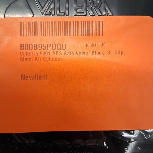 VALTERRA ABS GATE VALVE - 3" SLIP - BLACK (MODEL: 9301) image 2