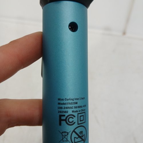 FARERY MINI PRO TRAVEL CURLING IRON - 1" - 3 HEAT LEVELS - BLUE & BLACK (MODEL: FA025MT) image 2