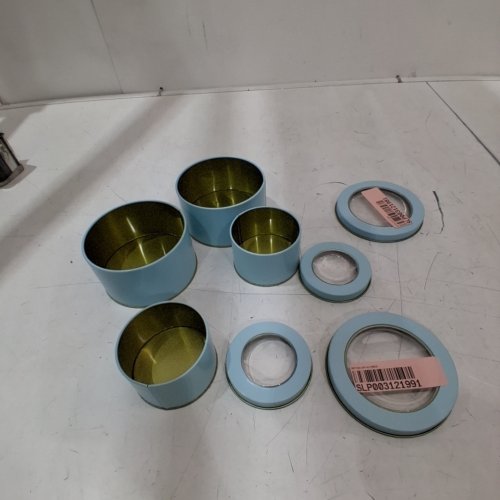 8PC ASSORTED STORAGE CANISTER SET - LIGHT BLUE image 2