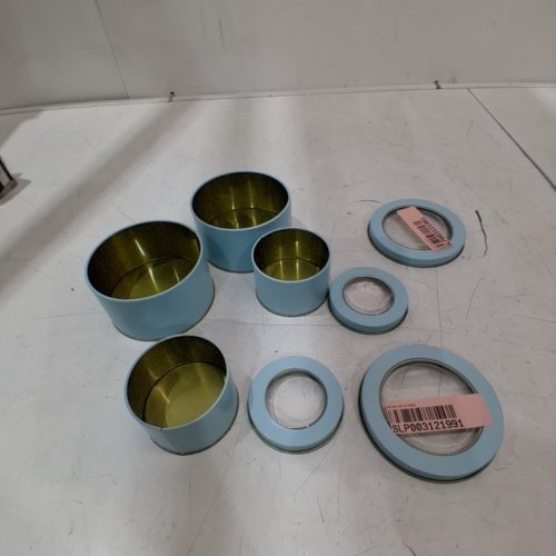 8PC ASSORTED STORAGE CANISTER SET - LIGHT BLUE image 3