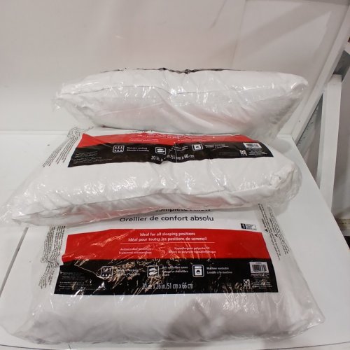 3PK MAINSTAYS COMFORT COMPLETE PILLOW - STANDARD - WHITE image 2