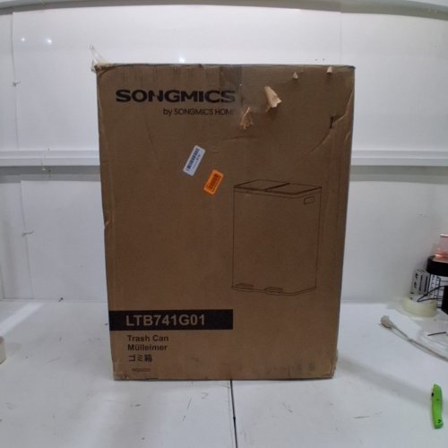 SONGMICS DUAL COMPARTMENT TRASH CAN - 60 L (30 L/EACH) CAPACITY - BLACK (MODEL: LTB741G01) image 6
