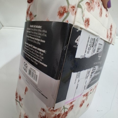 4PC HOMETRENDS PERFORMANCE COTTON SHEET SET - DOUBLE - 400 THREAD COUNT - PINK FLORAL (STYLE: HT400-DB-PFRL) image 3