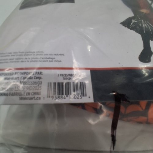 GIRL'S RUBIES WITCH COSTUME - MEDIUM (8/10) - BLACK/ORANGE (STYLE: SORCERESS) image 2