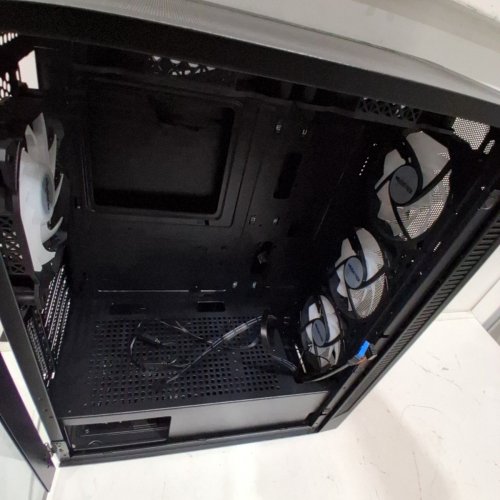 MUSETEX ATX PC CASE, 6 X 120 MM PWM ARGB FANS PRE-INSTALL, POLYGONAL MESH GAMING PC CASE, OPENING TEMPERED GLASS SIDE DOOR COMPUTER CASE, MID-TOWER CASE, USB 3.0 X 2 - BLACK- BLACK (MODEL: NN8) image 3