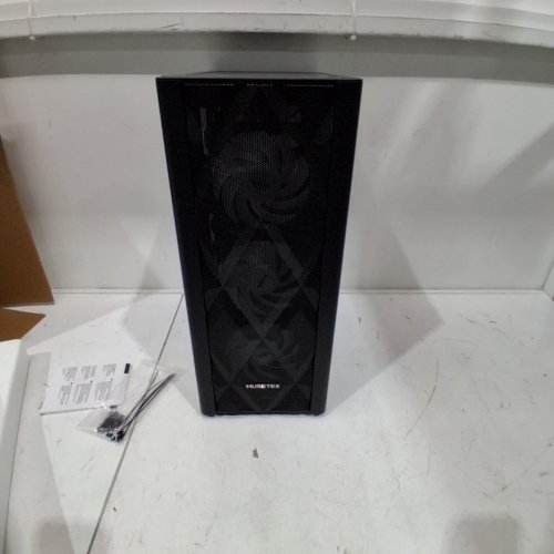MUSETEX ATX PC CASE, 6 X 120 MM PWM ARGB FANS PRE-INSTALL, POLYGONAL MESH GAMING PC CASE, OPENING TEMPERED GLASS SIDE DOOR COMPUTER CASE, MID-TOWER CASE, USB 3.0 X 2 - BLACK- BLACK (MODEL: NN8) image 4