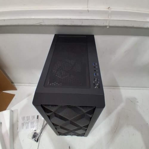 MUSETEX ATX PC CASE, 6 X 120 MM PWM ARGB FANS PRE-INSTALL, POLYGONAL MESH GAMING PC CASE, OPENING TEMPERED GLASS SIDE DOOR COMPUTER CASE, MID-TOWER CASE, USB 3.0 X 2 - BLACK- BLACK (MODEL: NN8) image 5