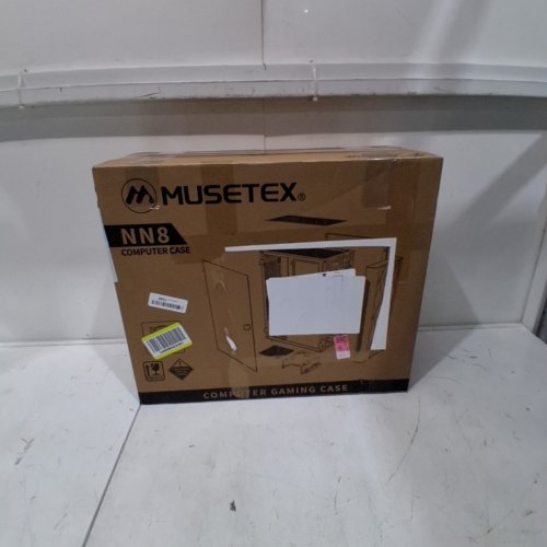 MUSETEX ATX PC CASE, 6 X 120 MM PWM ARGB FANS PRE-INSTALL, POLYGONAL MESH GAMING PC CASE, OPENING TEMPERED GLASS SIDE DOOR COMPUTER CASE, MID-TOWER CASE, USB 3.0 X 2 - BLACK- BLACK (MODEL: NN8) image 8