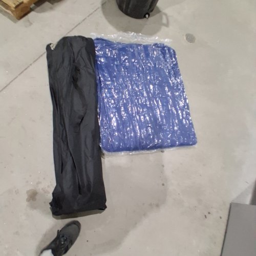 JEAREY FOLDING CAMPING COT WITH MATTRESS - 78" X 32" X 18" - 450LBS CAP - BLUE (MODEL: A043-010-001) image 2