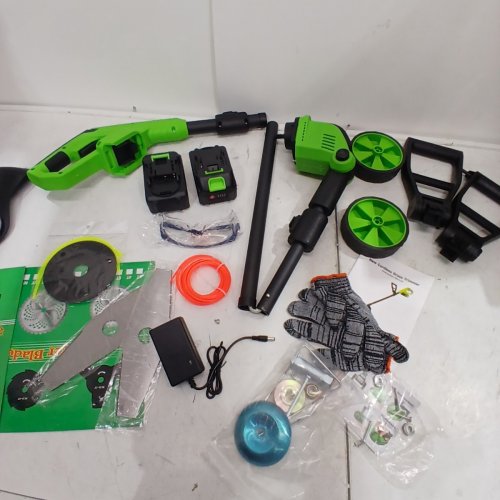 CORDLESS GRASS TRIMMER WITH ACCESSORIES- 21V - GREEN (MODEL: YY-GCJ00) image 4