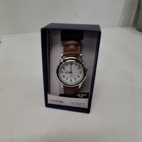 MENS GEORGE ANALOG QUARTZ WATCH -45 MM- BROWN / BLACK (MODEL: WCCMS15) image 4