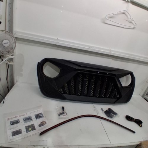 AMERICAN MODIFIED GOLIATH GRILLE WITH LED AMBER LIGHTS - FITS JEEP 2018+ WRANGLER JL AND 2020+ GLADIATOR JT - MATTE BLACK (MODEL: AMJPCA00115) image 3