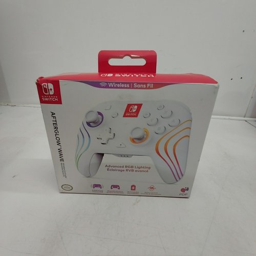 PDP GAMING AFTERGLOW WAVE USB WIRED CONTROLLER WITH RGB LED LIGHTING FOR NINTENDO SWITCH - WHITE (MODEL: 500-252-WH) image 4
