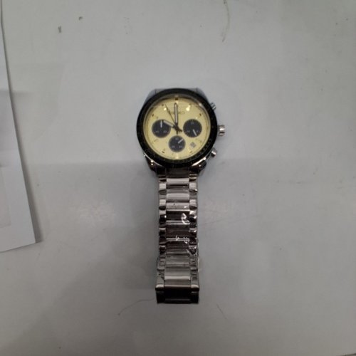 ADULTS SEIKO PROSPEX SPEEDTIMER SOLAR CHRONOGRAPH PANDA WATCH - 39 MM - BLACK / YELLOW (MODEL: SBDL085) image 2