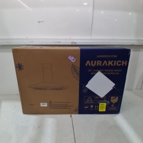 AURAKICH WALL MOUNT CHIMNEY RANGE HOOD - 450CFM - 30" - SILVER (MODEL: AUR-RHP02-US) image 2