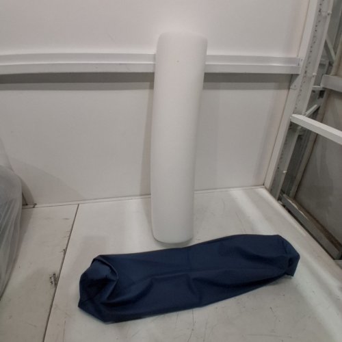 MASTER MASSAGE SEMI-ROUND MASSAGE BOLSTER FOR MASSAGE TABLES - 8" X 25" X 4.5" - BLUE/NAVY image 2