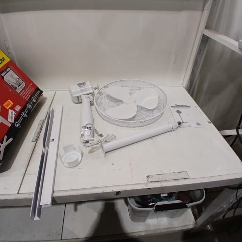 TOOLTECH 3-SPEED OSCILLATING PEDESTAL FAN - 16" - WHITE (MODEL: 100077) image 3