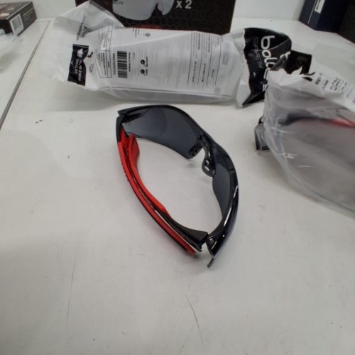 3PC BOLLÉ ANTI-FOG SCRATCH-RESISTANT SAFETY GLASSES PROTECTIVE EYEWEAR - RED/BLACK image 3