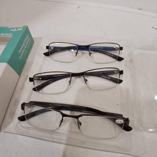 3PK INNOVATIVE EYEWEAR WAYNE READING GLASSES - +2.50 - STAINLESS STEEL FRAME image 2