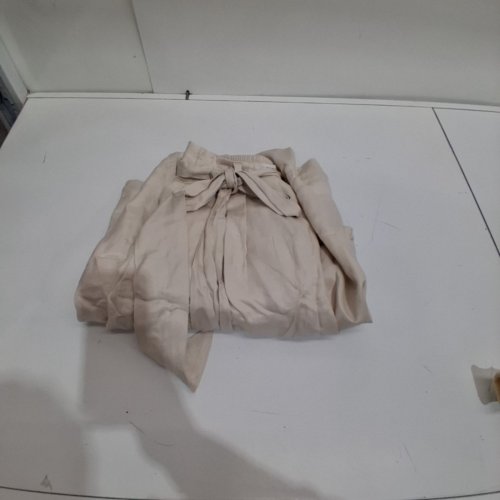 WOMEN'S BANANA REPUBLIC VISCOSE LINEN PALAZZO PANTS -SMALL - CREAM image 2