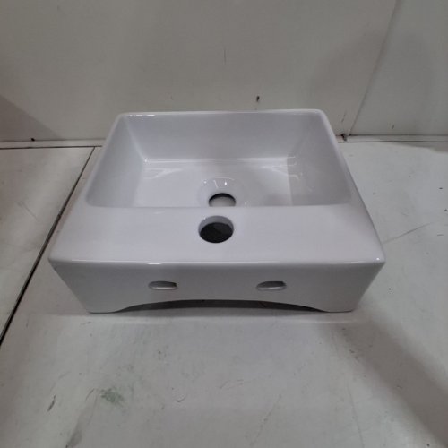 KMOEM WALL MOUNT SMALL CERAMIC VESSEL SINK - 13" X 12" - WHITE (MODEL: 6013) image 4
