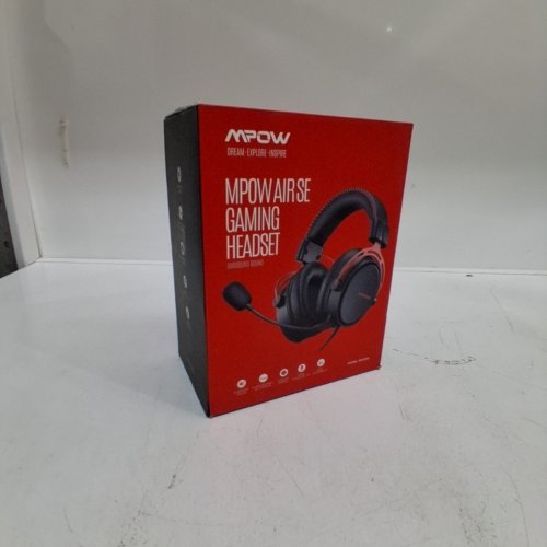 MPOW AIR SE SOFT OVER-EAR WIRED GAMING HEADSET WITH 3D BASS SURROUND AND NOISE CANCELLING MIC - BLACK/RED (MODEL: BH439A) image 3