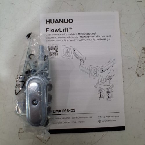 HUANUO FLOWLIFT PRO MECHASPRING DUAL MONITOR ARM WITH TILT/SWIVEL/ROTATION - 13"-32" SCREENS - BLACK (MODEL: HNDMA119B-DS) image 3