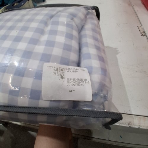 3PC COTTON BEDDING SET - 90" X 90" + 2PC 20" X 30" - BLUE image 2