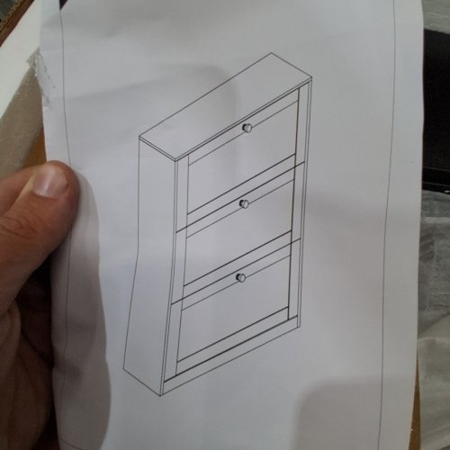 WOODEN SHOE CABINET WITH 3 FLIP DRAWERS - 31" X 9" X 46" - BLACK - (MODEL: JY-231016) image 7