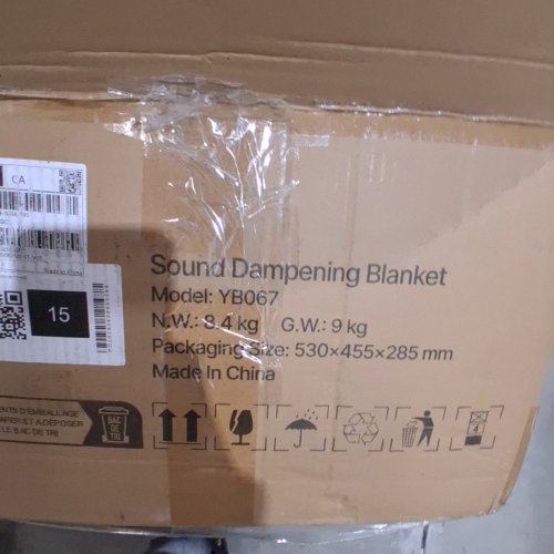 2PK SOUND DAMPENING BLANKETS - 8FT X 6.6FT - BLACK (MODEL: YB067) image 3
