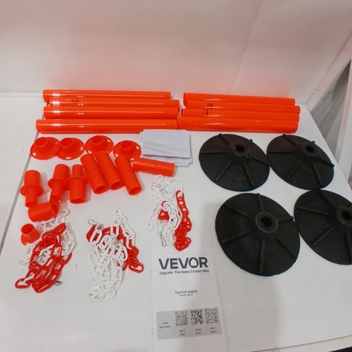4PC TRAFFIC CONTROL POSTS WITH WEIGHTED BASE & REFLECTIVE STRIPS - 34" - ORANGE (MODEL: WP-13) image 7