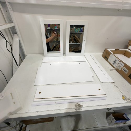 VASAGLE WALL CABINET WITH MIRROR - 22" X 23" X 5" - WHITE - (MODEL: LHC012W01) image 2