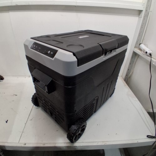 EUHOMY DUAL ZONE PORTABLE CAR FRIDGE FREEZER LED DIGITAL DISPLAY AND BUILT-IN WHEELS AND HANDLES - 50L - 100V - BLACK / GREY (MODEL:CF003-50BL-CAEH) image 5