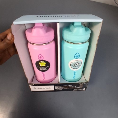 2PK THERMOFLASK STAINLESS STEEL BOTTLE - 16OZ - PINK/TEAL (MODEL:2880559) image 3