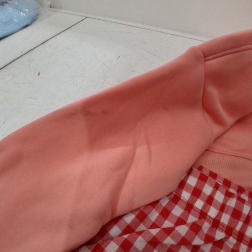 2PC GIRL'S GEORGE PYJAMA SET WITH SHORTS - SMALL - PINK/RED image 3