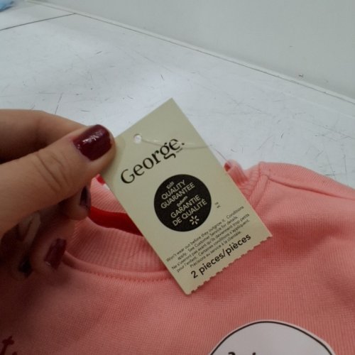 2PC GIRL'S GEORGE PYJAMA SET WITH SHORTS - SMALL - PINK/RED image 5
