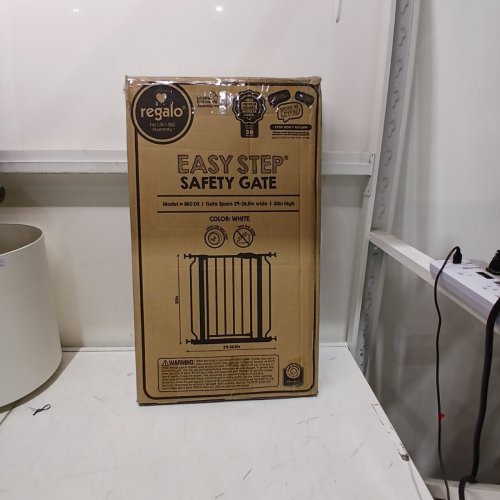 REGALO EASY-STEP METAL WALK-THROUGH SAFETY GATE - 30" X 29'' - 38.5'' - WHITE (MODEL: 1160DS) image 3