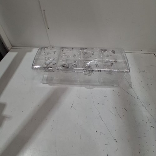 OUTSET CLEAR BAR GARNISH CADDY AND CONDIMENT TRAY WITH ICE CHAMBER - 4 REMOVABLE TRAYS - 6.5” X 16.25” X 5” - CLEAR image 2
