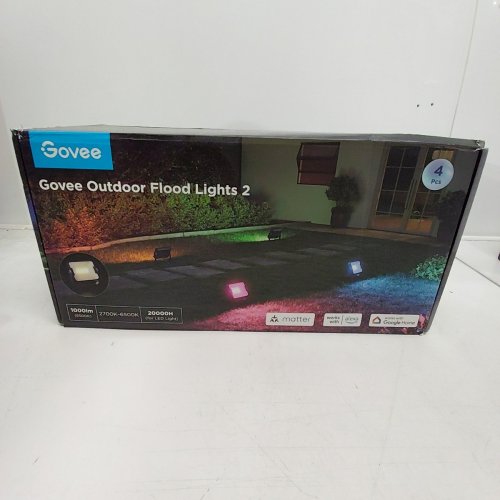 4PK GOVEE OUTDOOR FLOOD LIGHTS - 1000 LM, 2700 K-6500 K, 20000H image 2