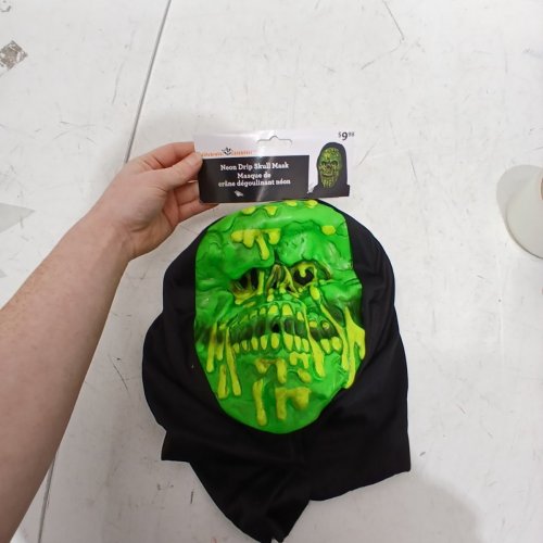 WAY TO CELEBRATE NEON DRIP SKULL MASK - OSFM - GREEN AND BLACK image 3