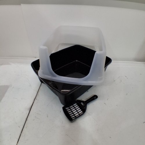 IRIS USA CAT LITTER BOX OPEN TOP CAT LITTER PAN - LARGE - GREY image 3