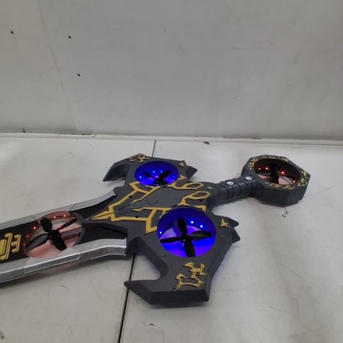 VIKYE REMOTE CONTROL FLYING SWORD DRONE, 3-SPEED, 360° STUNT FLIP - DARK GREY/GOLD image 2