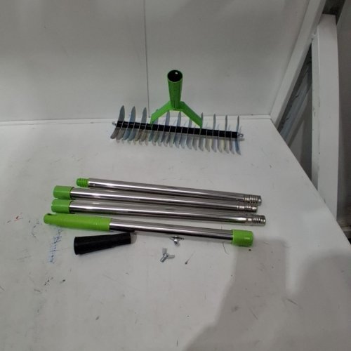 KIDSJOY THATCH RAKE WITH ADJUSTABLE HANDLE - 70" - SILVER/GREEN (MODEL: 6979335780571) image 2